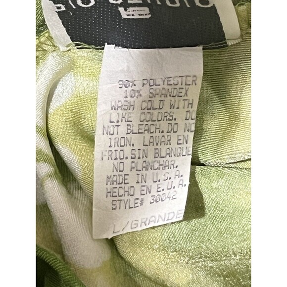 Pio Studio Women’s Summer Dress Green Tie/dye Hibiscus Island Wear Size Large - Picture 7 of 8